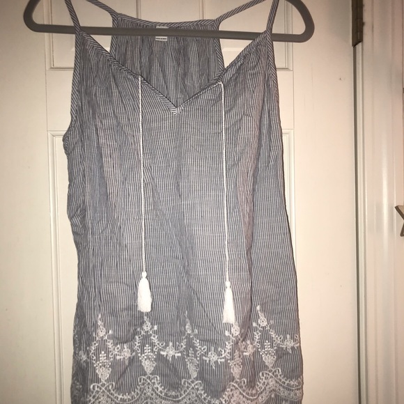 Old Navy Tops - Old navy blue and white striped tank top